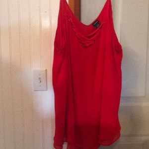 Hot red tank with chest detail